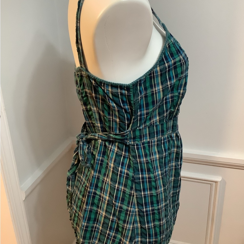 BUTTON DOWN THE FRONT PLAID HALTER TOP - Picture 3 of 5